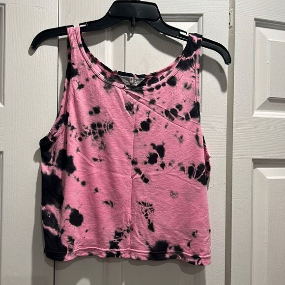 Hard Tail Pink & Black Tie Dye Tank, Size Medium - Picture 1 of 6